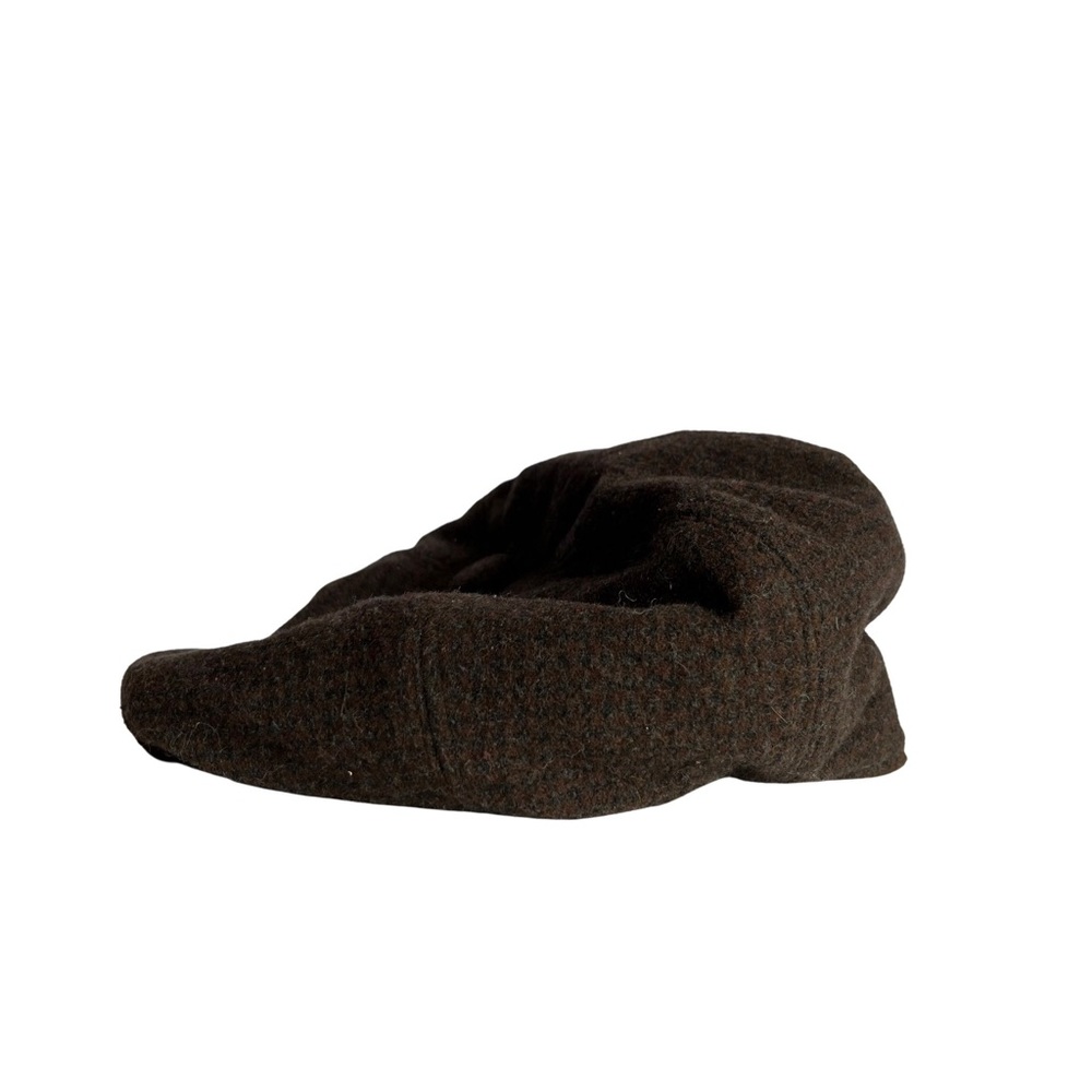 Leone brown wool tweed newsboy hat size medium